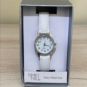 Time and Tru #Unisex White Watch with Silver Accents
